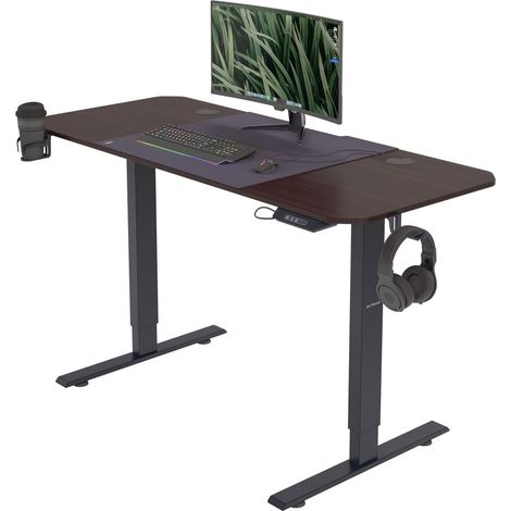 Jan Nowak Computertisch elektrisch höhenverstellbar Schreibtisch Bürotisch ergonomisch mit Touchscreen Memoryfunktion Kopfhörerhaken Getränkehalter 140 x 60 cm - ROB (1/5)
