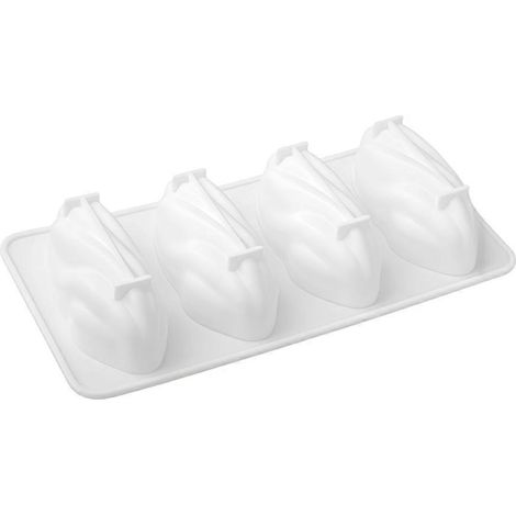 Moule à pistaches en silicone 4 cavités - Plaque de cuisson alimentaire blanche pour chocolat, mousse et desserts maison (1/5)