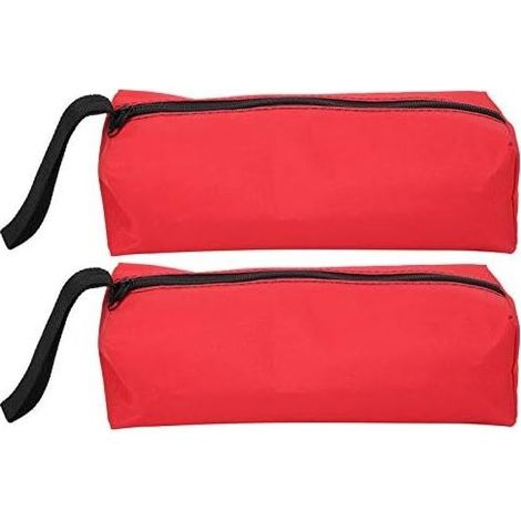 25 X 8.5 X 7cm 2 Pieces Small Multifunctional Tool Bag Portable Polyester Tool Kits Storage Bag with Hanging Strap and Zipper (Red) (1/5)