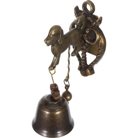 Bardusch-Sonnette vintage cuivre carillon chien, murale suspendue jardin terrasse (1/4)