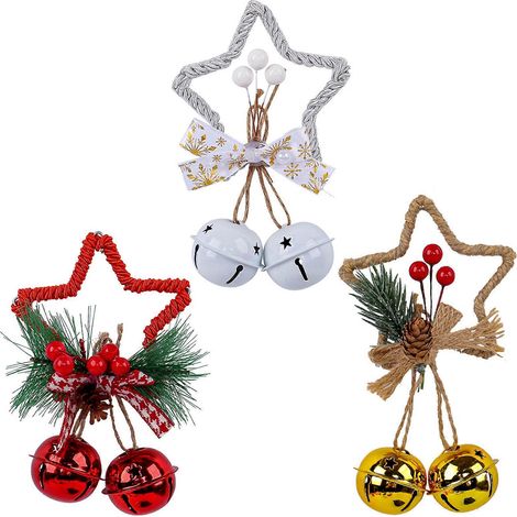 Multifunktionale Weihnachtsstern- und Glockendekorationen aus nachhaltigen Materialien, einfach aufzuhängen, für Zuhause, Schule und Partys, mehrfarbig (1/5)