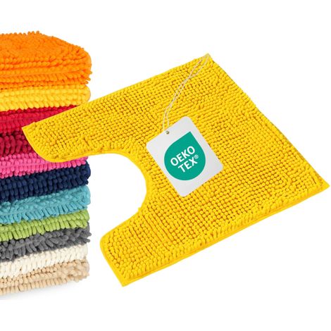 WOHNDIRECT Tappetino da bagno, con ritaglio per WC PARIS - 1 pezzo 45x45 cm, Giallo