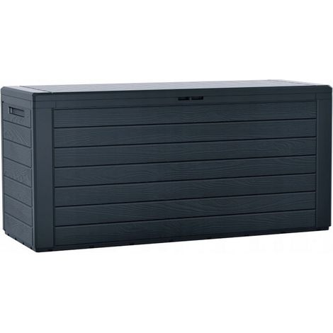 PROSPERPLAST Boîte à jardin 280L plastique anthracite Woodebox 116 x 43,3 x 55 cm