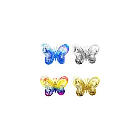 Lot de 4 répulsifs anti-oiseaux - Décoration de jardin 3D changeante avec réflexion UV pour arbre, balcon, terrasse - 21.2 cm - Bleu + argenté + doré + dégradé de couleur