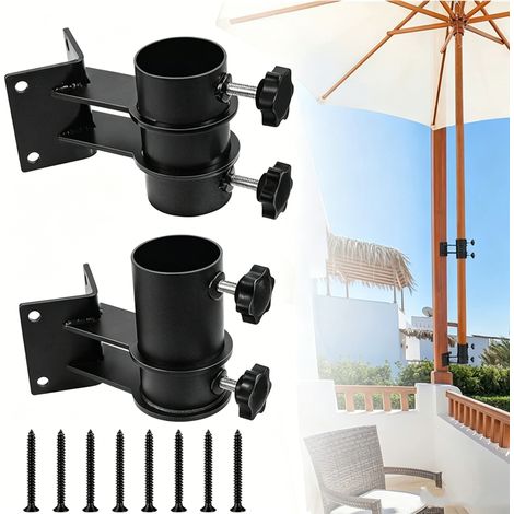 2 pcs Pince De Fixation Parasol,Support de Parasol de Balcon,Support de Parasol,Balustrade de Balcon (1/4)