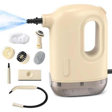 1200 W Multifunktions-Dampfreiniger, Handdampfreiniger mit 8 Zubehörteilen, 300 ml Tank, zum Entfernen von Flecken, Teppichen und Sofas (1/5)