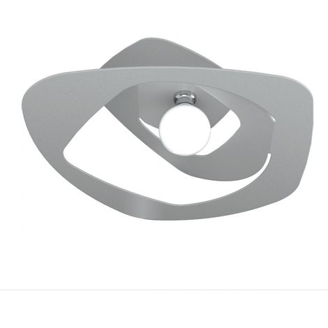 Plafoniera Moderna Warped Metallo Grigio 1 Luce E27 D.65Cm (1/5)