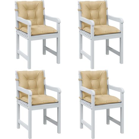 Niedriglehner-Auflagen 4 Stk. Melange Beige 100x50x7 cm Stoff