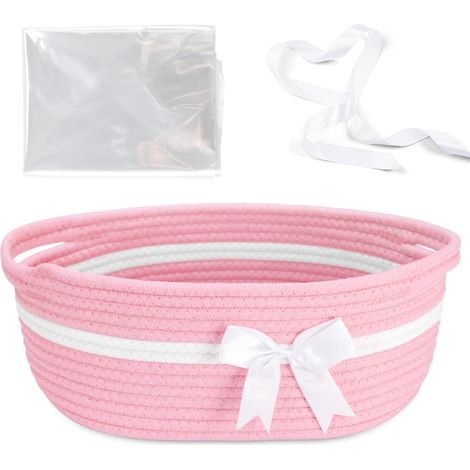 Petit panier cadeau en corde tressée, panier pour serviette de bébé, goûter, jouet, rangement pour couches, panier rectangulaire pour étagère de salle de bain, joli panier marron