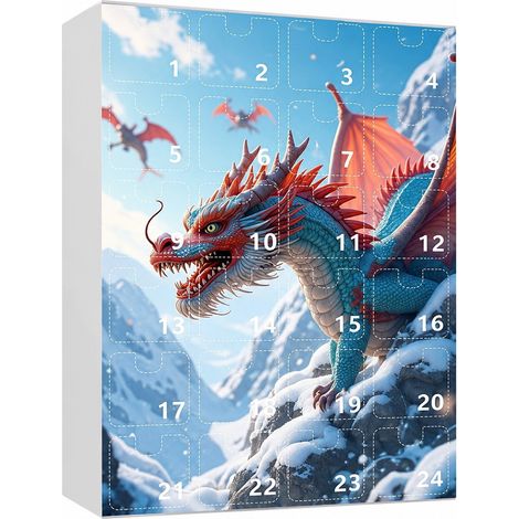Ornement de l'Avent dinosaure, décoration de sapin de Noël en acrylique, compte à rebours festif C