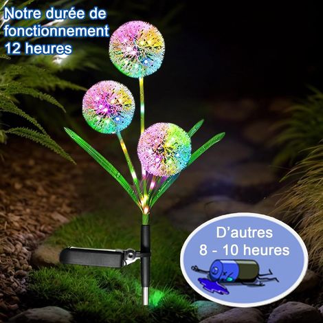 Lot de 2 lampes solaires d'extérieur Hqynss en forme de pissenlit - LED multicolores - Étanchéité IP65 - Décoration idéale pour balcon, terrasse et jardin. (1/5)