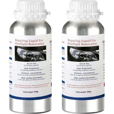 Liquide de restauration des phares, application facile, sécurité améliorée, 800G-Fluide de Réparation X2 (1/2)