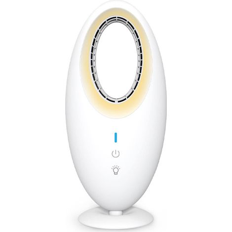 Petit ventilateur de bureau silencieux à 3 vitesses sans pales avec lumière LED pour la maison, le bureau, la chambre à coucher (1/5)