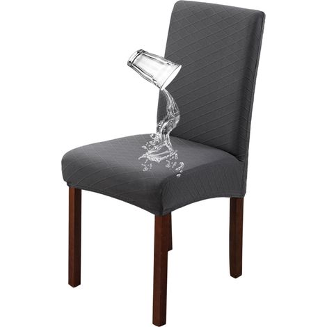 Housse De Chaise - Motif Losanges - Extensible - Lavable - Pour Salle À Manger - 1 Pièce (1/5)