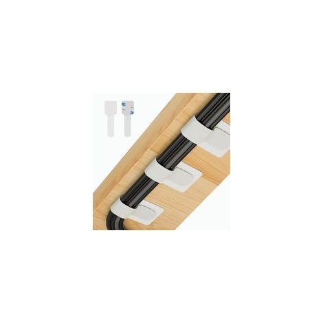Lot de 50 attaches auto-adhésives pour la gestion des câbles, à utiliser sous un bureau, fermeture auto-agrippante, organiseur de câbles auto-adhésif pour TV, PC, ordinateur portable, Ethernet, (1/5)