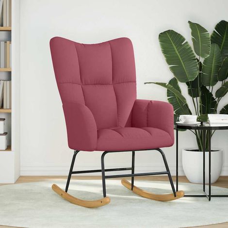 Chaise à bascule Rouge bordeaux Tissu (1/5)