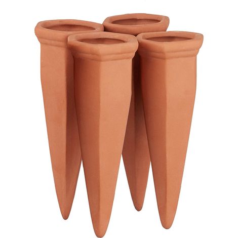 CSPARKV Set of 4 Watering Accessories, 1 L Plastic or Wine Bottles, Terracotta