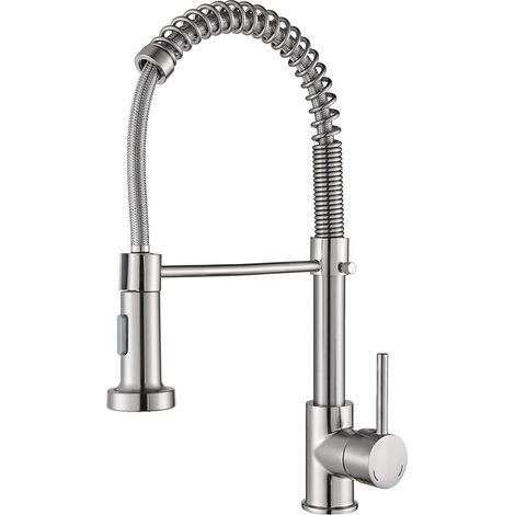 Suguword – Mitigeur de cuisine en acier inoxydable – Douchette extractible 2 modes – Rotation 360° – Laiton sans plomb pour résistance à la rouille (1/5)