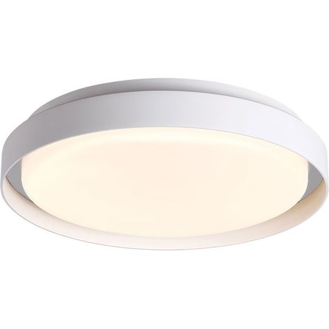 Plafonnier LED Extérieur D270 20W IP65 Blanc Sablé Zambelis - Blanc chaud - 3000K (1/2)