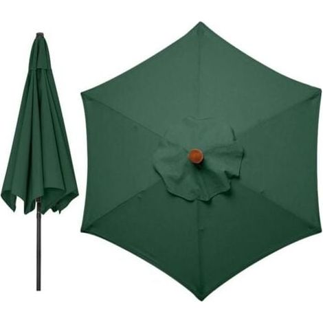 Replacement covers for parasol, 3 meters, 6 arms, garden roof, replacement cover for parasol, roof only (green) MUMU (1/4)
