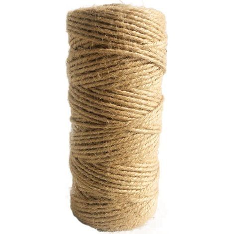 Corde de jute naturelle Ø 1,5 mm ± 100 m , idéale pour le jardinage , le bricolage , l'artisanat et les structures d'escalade pour chats. (1/4)