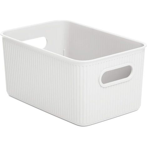 Bardusch-tatay Baobab panier de rangement multi-usages moyenne avec capacité pour 5 litres, Blanc pergamón, 18.1 X 27.2 X 13