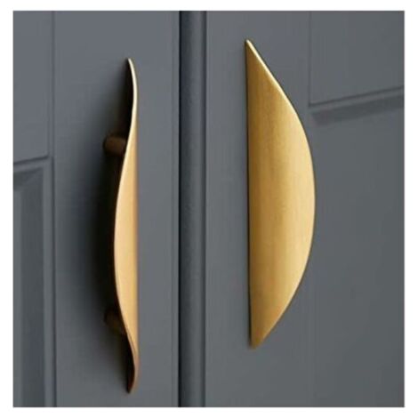 2PCS Furniture Knobs and Handles,Golden Furniture Handle - Gold Furniture Handle Zinc Alloy Hole Distance 32mm (1/5)
