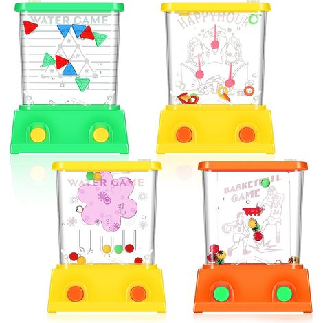 Lot de 4 jeux d'eau portables arcade, bagues aquatiques pour plage et fête, anneaux poissons amusants pour tous âges, basket rétro cadeaux hommes, sans eau (style classique) (1/5)
