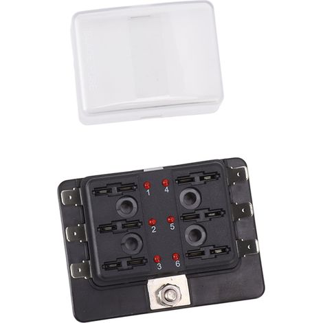 Boîte à fusibles DC32V pour voiture, bloc de fusibles à lames étanche ATC ATO avec indicateur LED pour automobiles et navires, 6 voies (1/5)