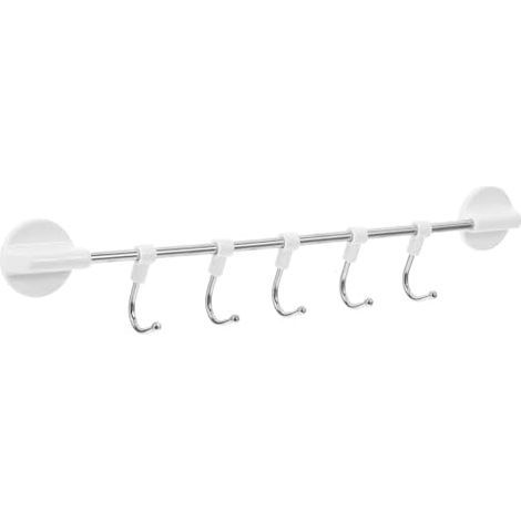 Barre Magnétique Porte-Ustensiles et Porte-Serviettes pour Réfrigérateur Barbecue, Support Rangement Outils Cuisine, Crochet Suspendu Surfaces Métalliques, Blanc, - (1/5)