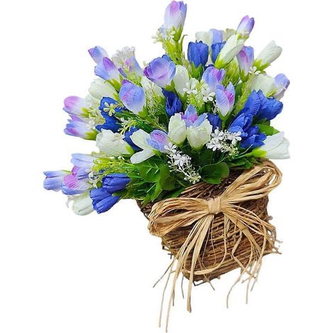 Tulipes, suspensions pour porte d'entrée, paniers, décorations printanières, cintres artificiels, couronne (1/4)