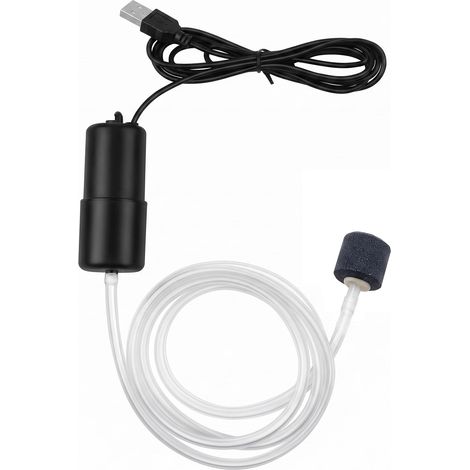 Mini Pompe À Air Aquarium USB Bulleur Silencieux 1W Noir pour Pêche Vif (1/5)