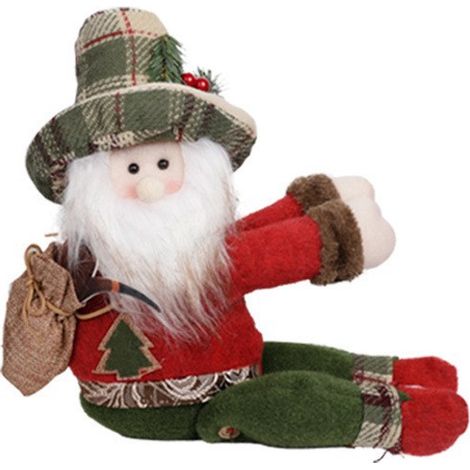 Weihnachtliche Gardinenclips, Vintage-Karogardinendekorationen, Vorhänge mit altem Mann, Schneemann und Rentier, seitliche Gardinenumarmungen