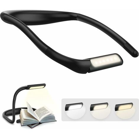 Um den Hals montierbare Leselampe mit klappbaren Armen und 1800 mAh Akku. Diese LED-Schreibtischlampe bietet 3 Lichtfarben und stufenlos einstellbare Helligkeitsstufen. (1/5)