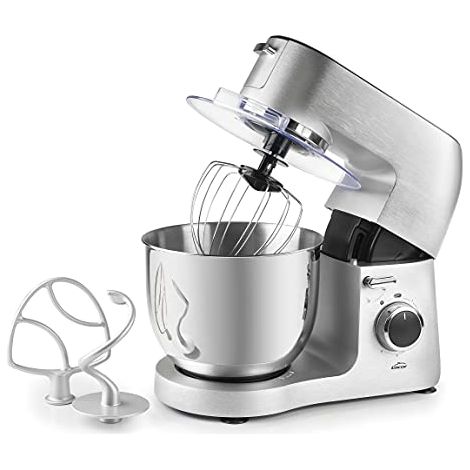 Lacor 69683 - Frullatore elettrico completo, pane, Robot da cucina, impastatore, rotelle con 6 velocità, in acciaio inox, 1500 W, 6 L, 6 litri, inox (1/4)