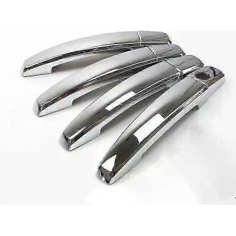 Compatible avec Opel Zafira B (2006-2011) et Opel Zafira Tourer C (2012-2018) : poignées de porte chromées noires, accessoires de style, couleur argent. (1/5)
