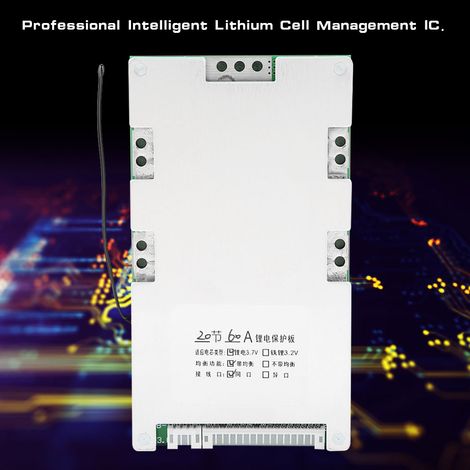 Carte de protection de charge pour batterie lithium 20S 60A (BMS PCB) avec charge d'équilibrage