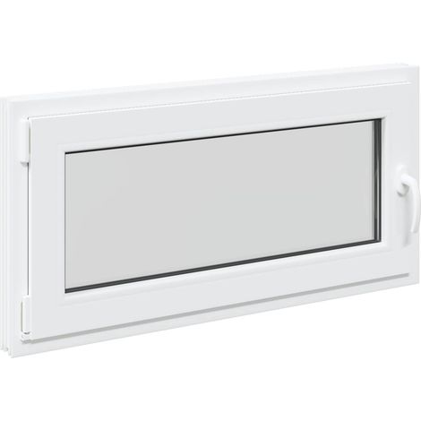 vidaXL Tilt & Turn Basement Window RISOR 100 x 50 cm PVC and Glass