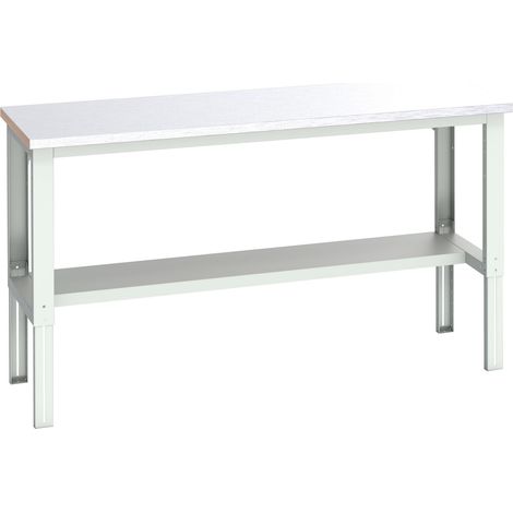 Bott 41003663.16V Cubio Adjustable Bench with Half Shelf, Steel Clad Top 2000 x 750mm
