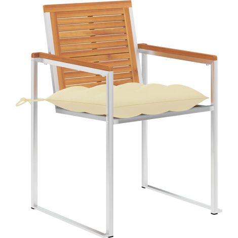 Maison Exclusive - Gartenstühle mit Kissen 2 Stk. Massivholz Akaz (1/5)