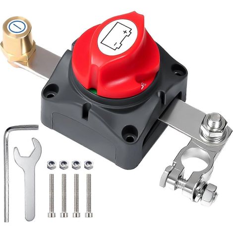 Disjoncteur de batterie compatible 12 V/48 V, disjoncteur principal étanche, sectionneur de batterie négative 12 V robuste, bornier supérieur, interrupteur de batterie (1/5)