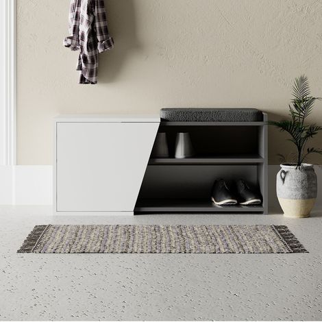 Decortie Fiona Bench - Anthracite Grey/White