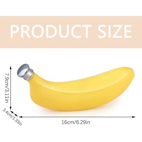 Bouteille en acier inoxydable en forme de banane avec réservoir caché pour whisky, capacité 141,7 g (5 onces), entonnoir étanche, convient pour le camouflage, les voyages, la pêche et la randonnée.