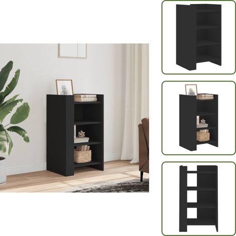 The Living Store Sideboard Schwarz 45x35x75 cm Holzwerkstoff - Schreibtisch - Sideboard - Wohnzimmermöbel - Holzmöbel - Schwarz (1/5)