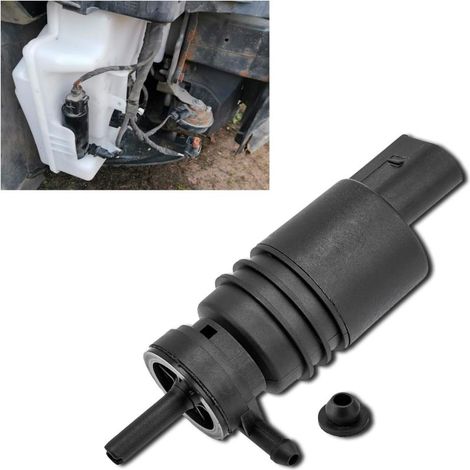 La bomba de repuesto de líquido limpiaparabrisas negra (con junta) es compatible con los números de pieza OEM 67128362154 y 67128377612, comunes en la mayoría de los modelos. (1/5)