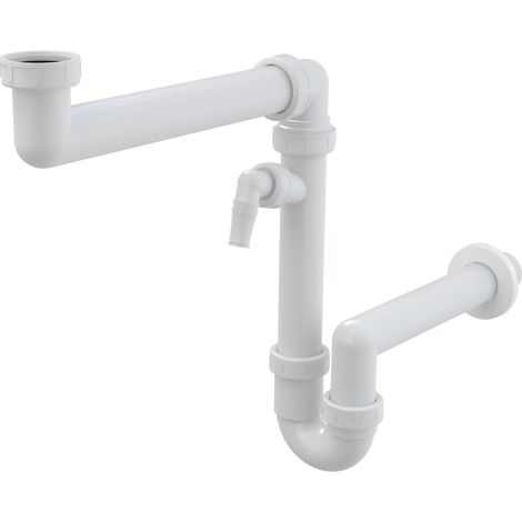 Alcadrain Sifoni - Sifone per lavello con attacco, dado di troppopieno, G6/4" A872P (1/3)