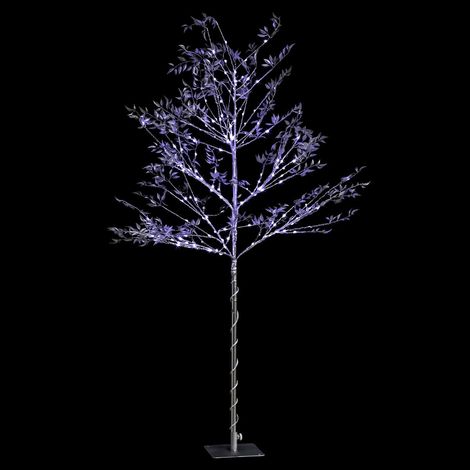 Fééric Lights And Christmas – Arbre lumineux 400 LED blanc froid H 200 cm – Feuilles argentées – Câble 5m – Décoration extérieure Noël (1/4)