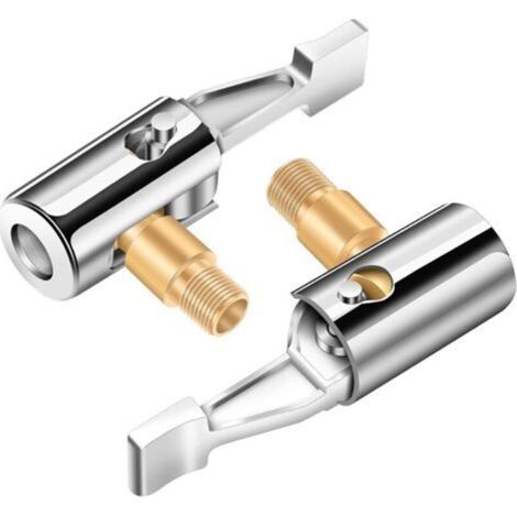 Adattatore per tubo di gonfiaggio pneumatici - adatto a vari veicoli, biciclette, motociclette, auto, ecc. - 2 pezzi, non sgonfia. (1/4)