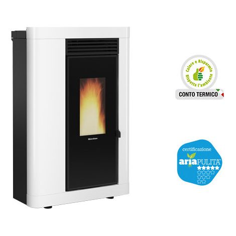 Poêle à pellets Annabella Plus 5.0 Blanc – 9 kW – La Nordica – Chauffage à conduits pour pièces jusqu'à 258 m³
