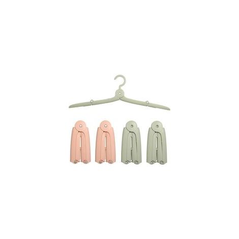 Lot de 4 Cintres Pliables de Voyage, Portables et Gain de Place, Idéal pour Valise, Couleur Rose et Vert (1/4)
